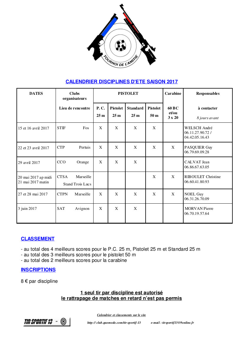 Calendrier TA