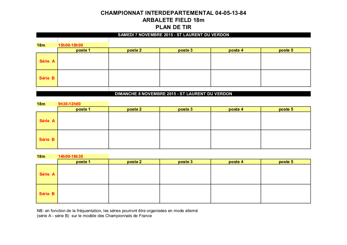 Plan de tir dept arbalete field