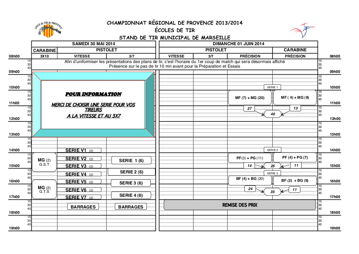 Plan de tir régionaux 2013-2014 EDT