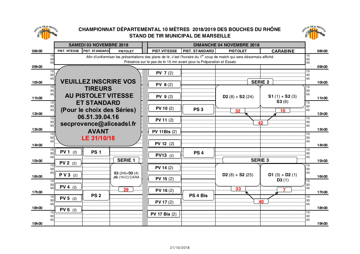 Plan de tir départementaux 13 2018-2019