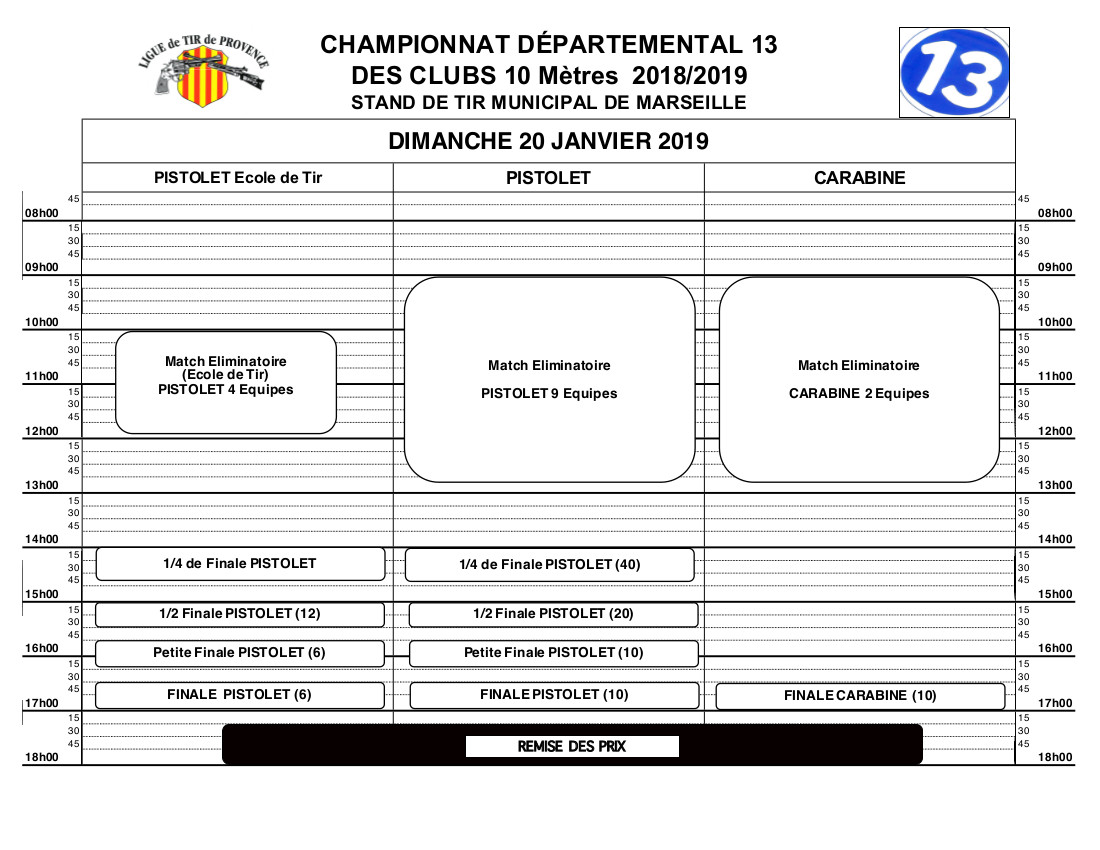 Plan de tir regionaux 2018-2019