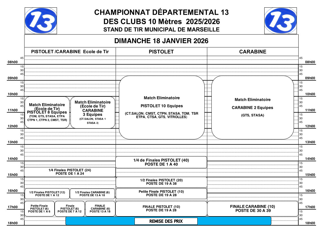 Plan de tir départementaux clubs