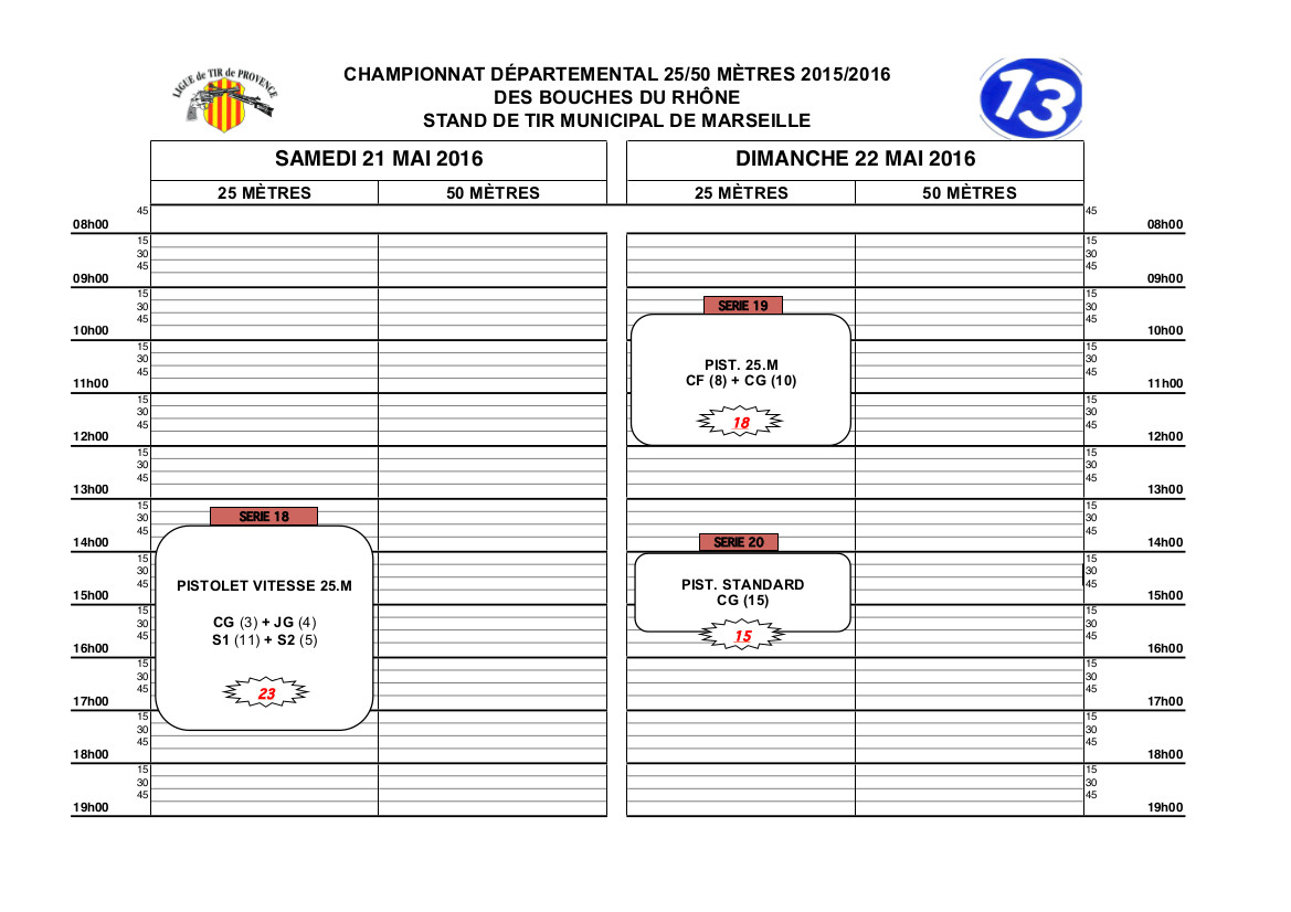 Plan de tir départementaux 2015-2016