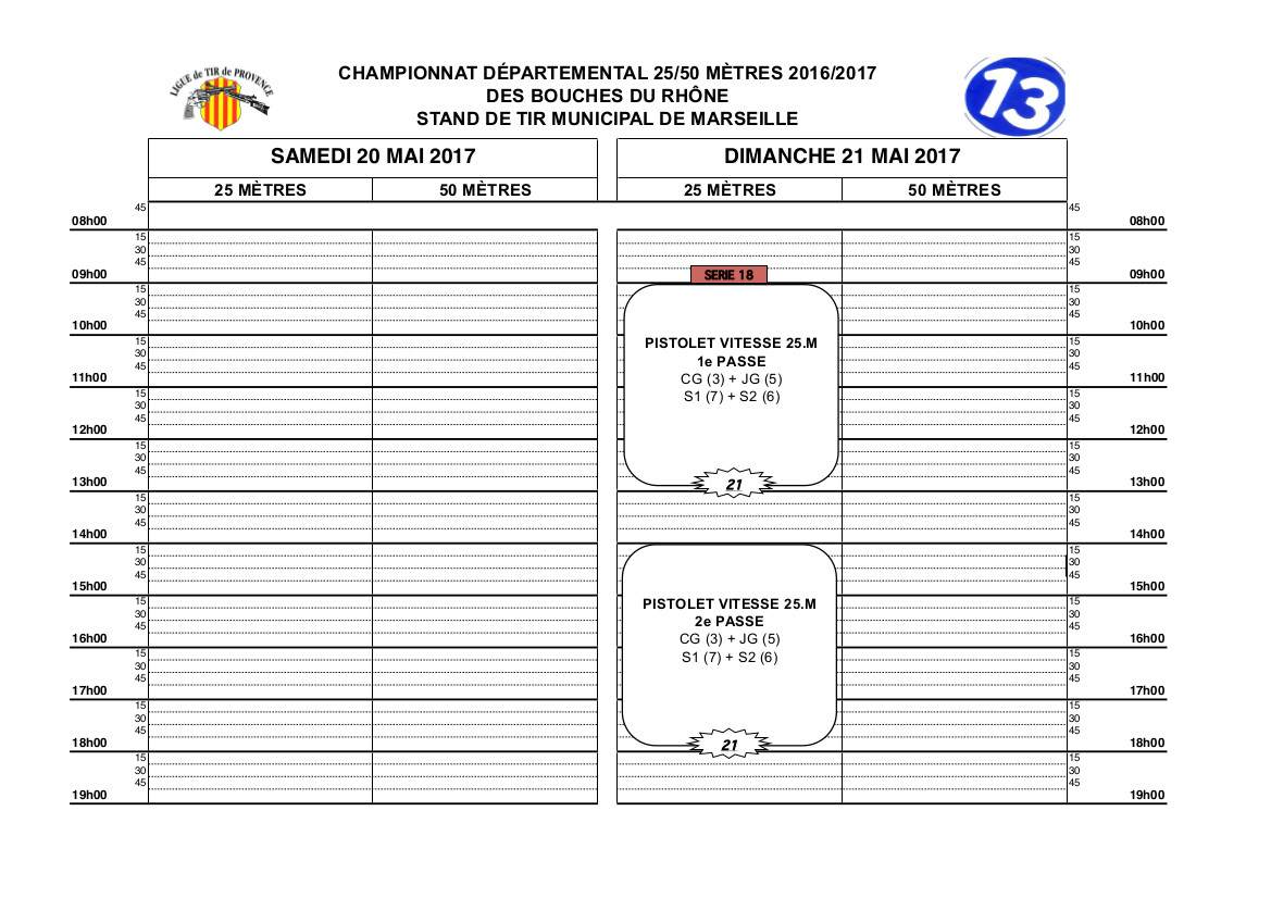 Plan de tir départementaux 2016-2017