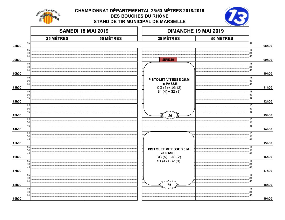 Plan de tir départementaux 2015-2016