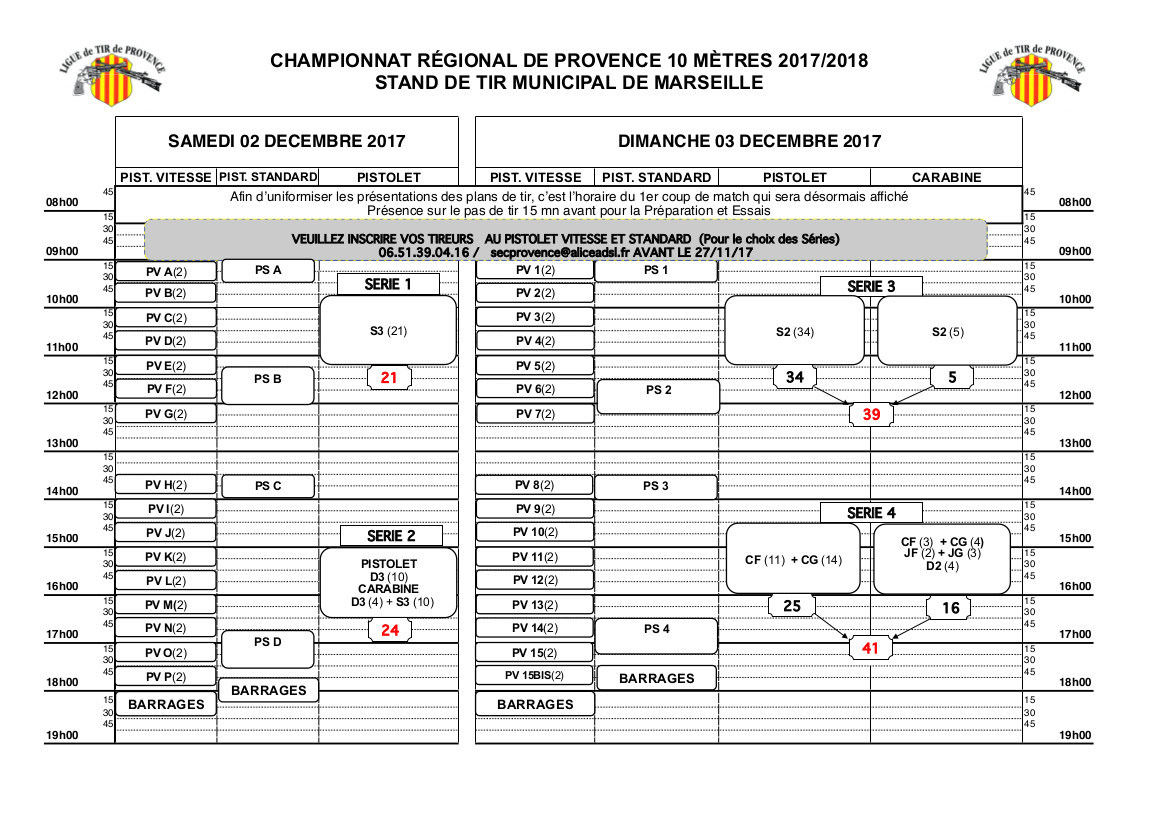 Plan de tir regionaux 2017-2018