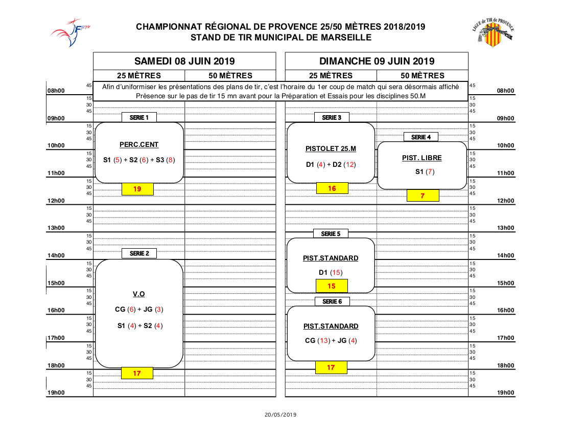 Plan de tir départementaux 2015-2016