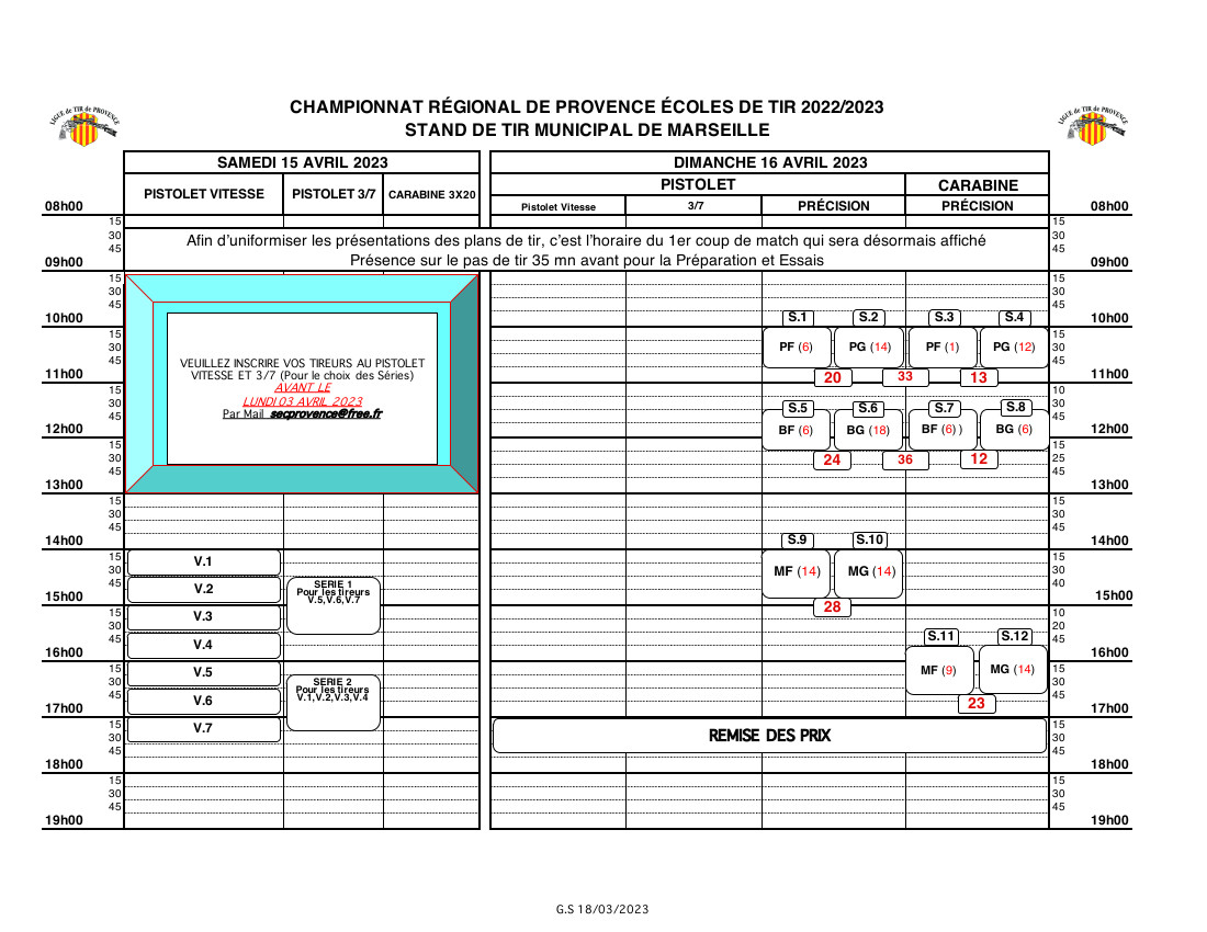 Plan de tir régionaux EDT