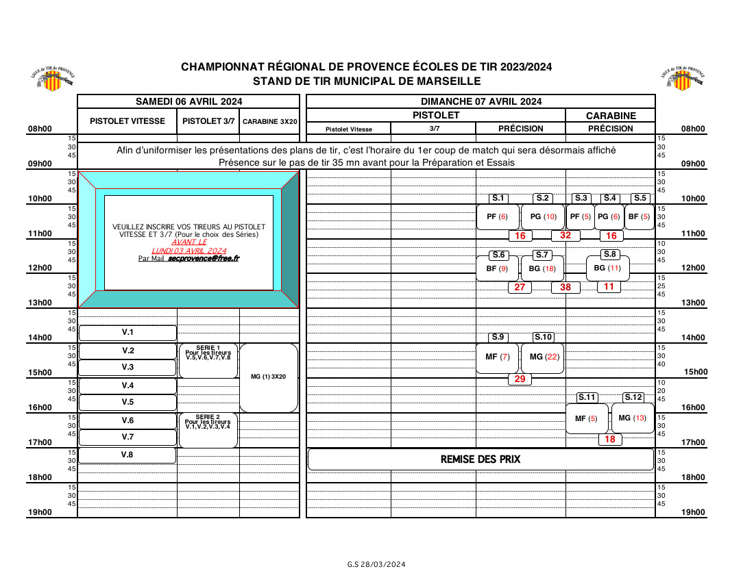 Plan de tir départementaux EDT