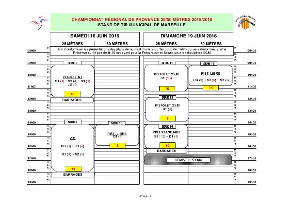 Plan de tir régionaux 2015-2016