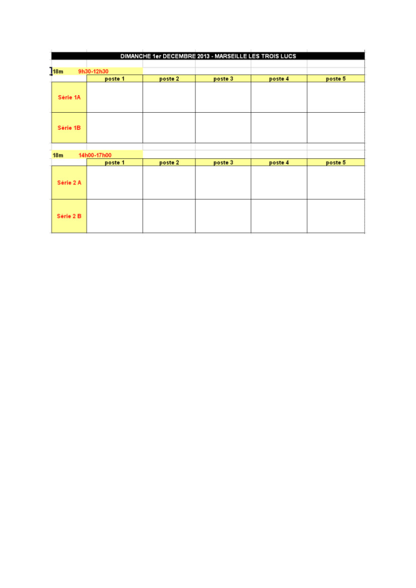 Plan de tir Régionaux Arbalète 2013-2014