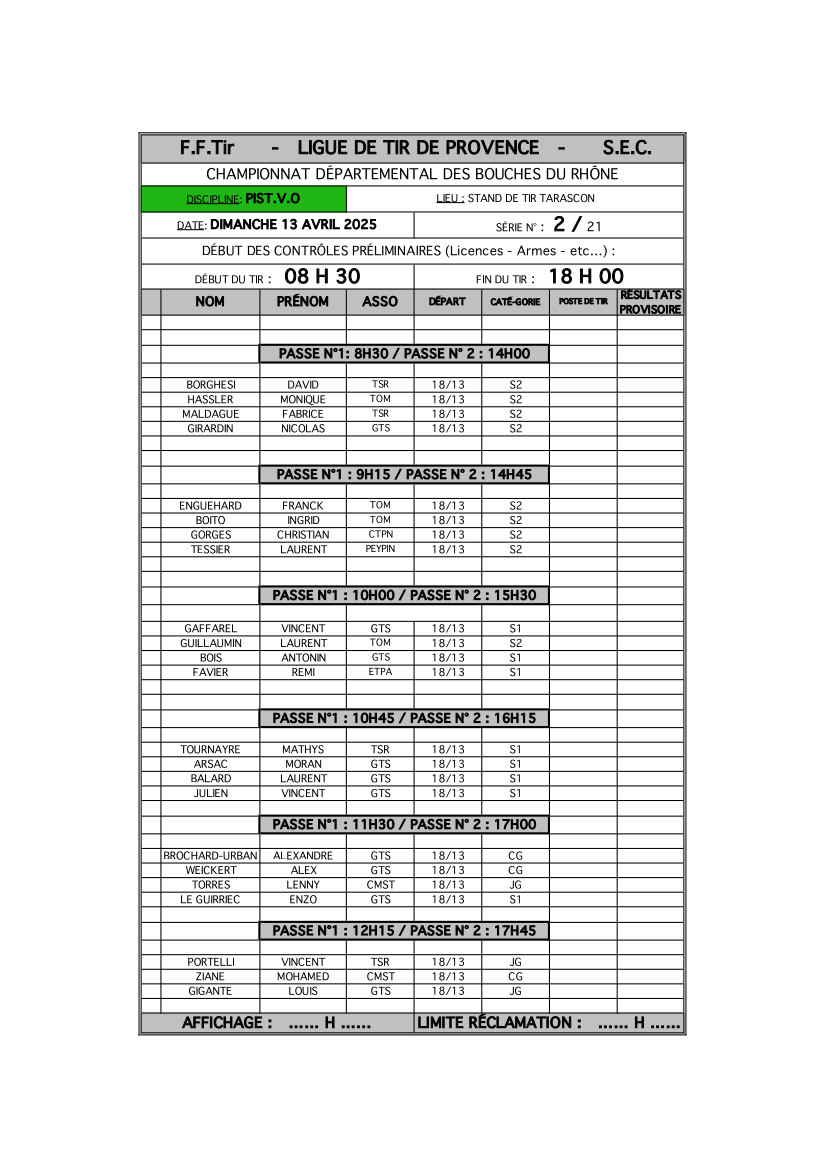 Séries Dept 25 50m 21 22 4
