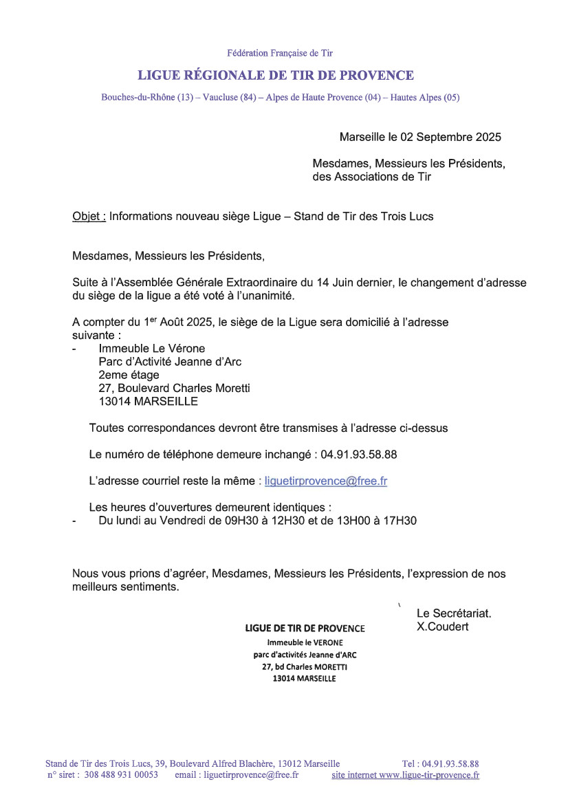 Adresse ligue