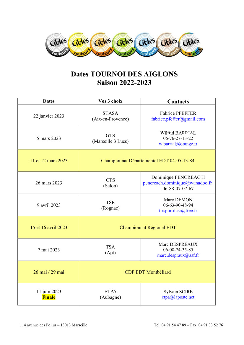 Calendrier 2022